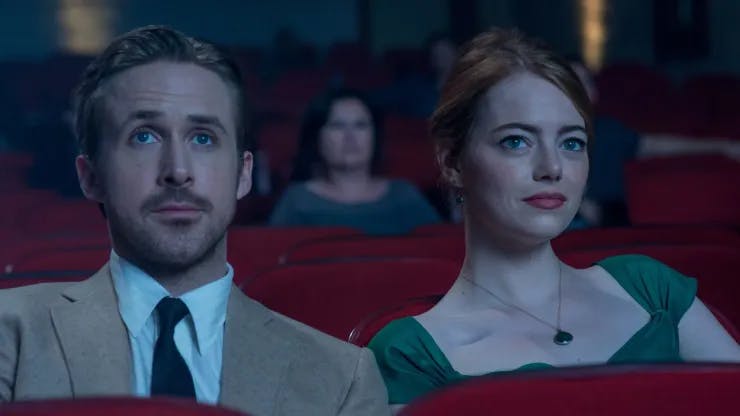 Sebastian (Ryan Gosling) and Mia (Emma Stone) in LA LA LAND.
