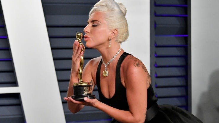 Lady Gaga en los Premios Oscar 2019.