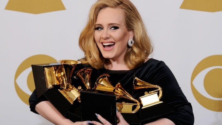 Adele en los Premios Grammy 2012.